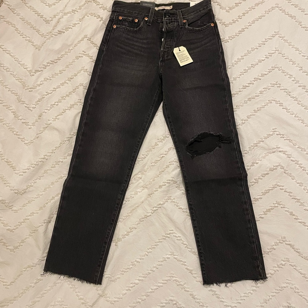 Levis wedgie straight fit black jeans